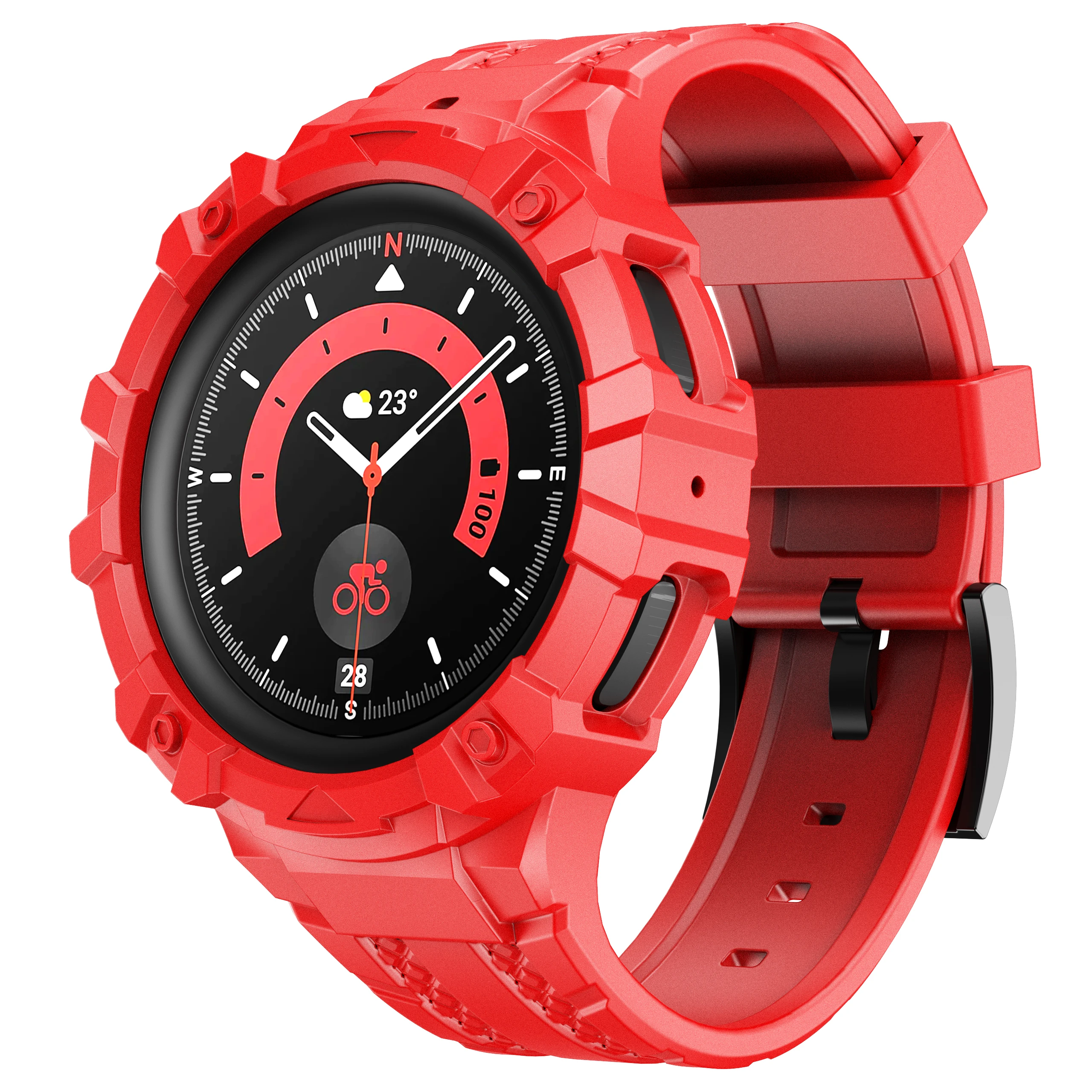 ANBEST 45mm 46mm Conjoined Bands For Samsung Galaxy Watch 5 Pro Watch4 Silicone Sport Correa Bracelet Replacement Wristband