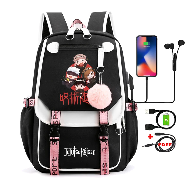 

Anime Jujutsu Kaisen Backpacks for Teenager Girl Back To School Backpack Student Canvas Bookbag Laptop Women Rucksack Travel Bag