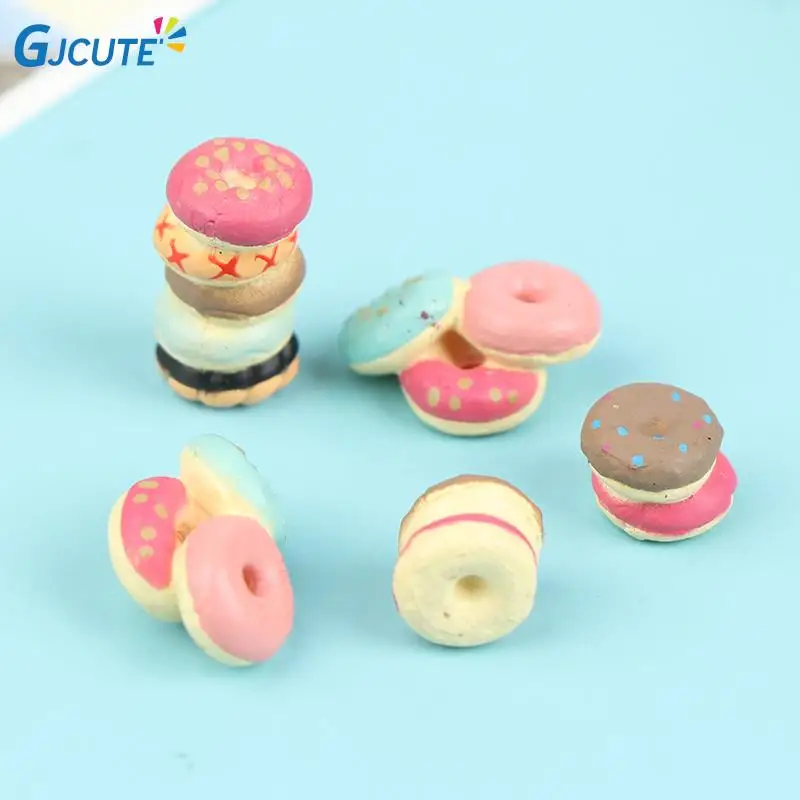 

5Pcs/lot New Miniature Home Decor Cake Kids Kitchen Toys Cute Mini Candy Donut random Pretend Play Dollhouse Accessories