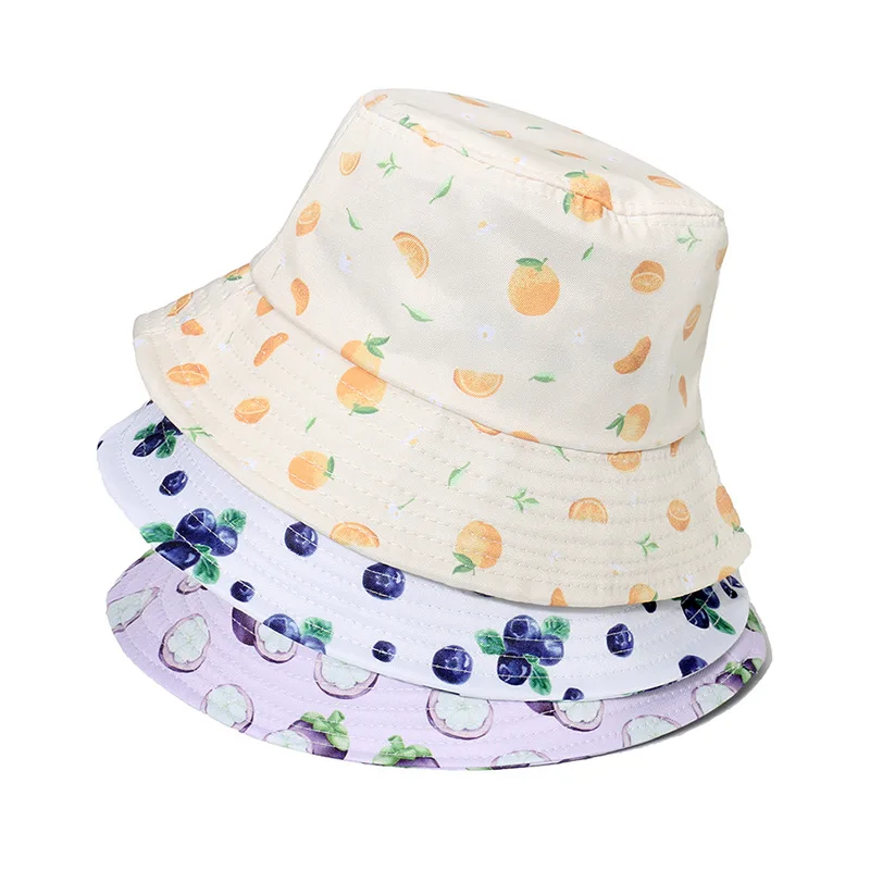 

21 Colors 2022 New Ins Cute Fruit Print Fisherman Hat Summer All-match Casual Trend Sun Hat Women Bob Panama Gorros Mujer