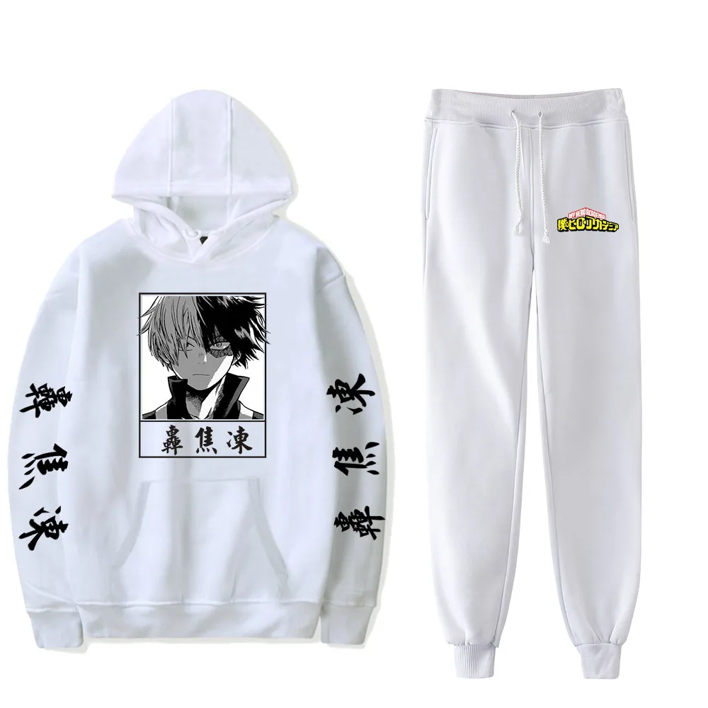 

Sweatshirt Anime My Hero Academia Hoodie Two Piece Set Hoodie+Jogger Pant Harajuku Streetwear Clothes Boys/ Hot Sale