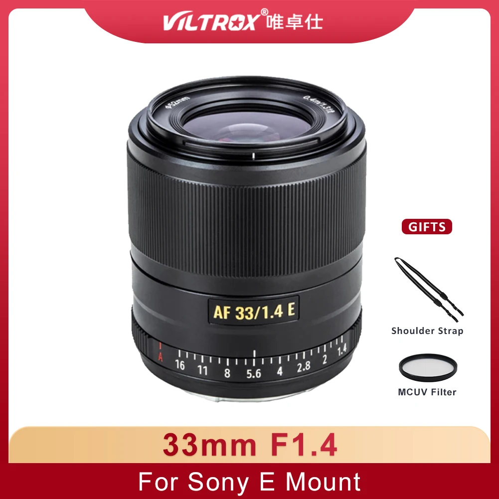 

VILTROX 33 мм F1.4 STM AF APS-C Автофокус Большая диафрагма объектив для Sony E NEX Mount Camera a6300 a6400 a7rii 77ii a7miii a7c a9
