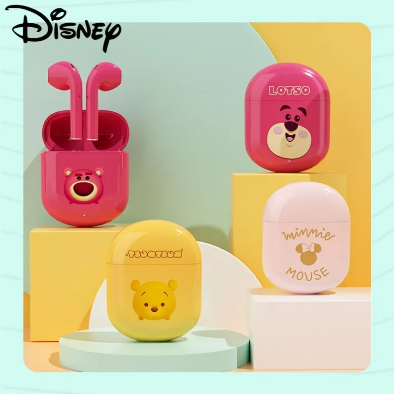 

Disney New animation peripheral cartoon kawaii strawberry bear cute bluetooth headset 5.2 super long battery life gift wholesale