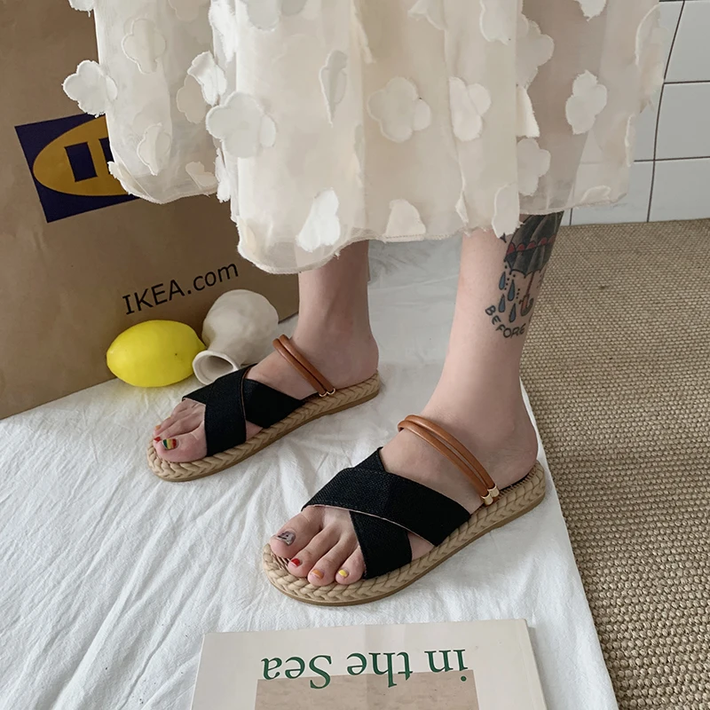 

Summer Women's Sandals Beach Soft Female Sandals Fashion Fish Mouth Sandals Plus Size Non-Slip Wedge Slippers Sandales Femmes