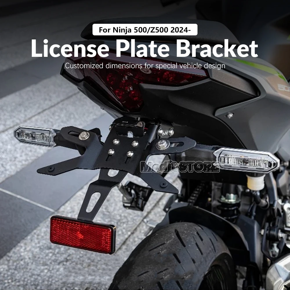 Фото Для Kawasaki Ninja 500 Ninja500 Z500 Z500 2024 2025 мотоциклетный задний короткий держатель номерного знака, комплект кронштейнов задней бабки №2
