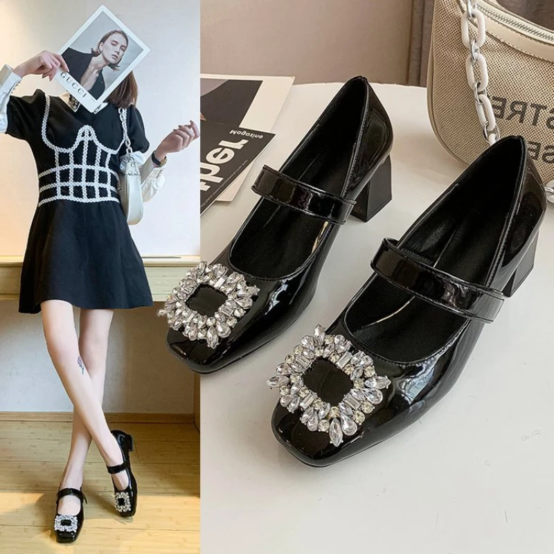 

Women Leather Shoes Flat PU Square button Solid Color Increase Breathable Fashion Platform