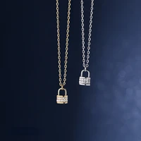 s925 silver light luxury retro small lock pendant bag necklace collarbone chain niche design high end accessories