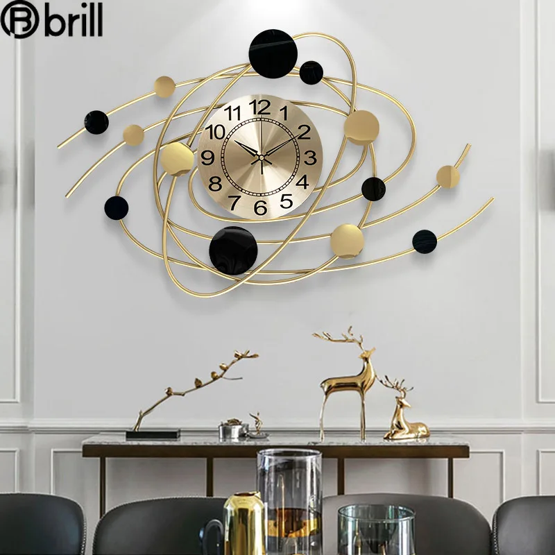 

Large Wall Clock Creative Living Room Decoration Nordic Minimalist Silent Metal Clocks Wall Home Decor Reloj De Pared Moderno