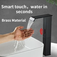 smart sensor faucet automatic sensor water mixer crane free touch sink tap bathroom sink faucets black bathroom faucet
