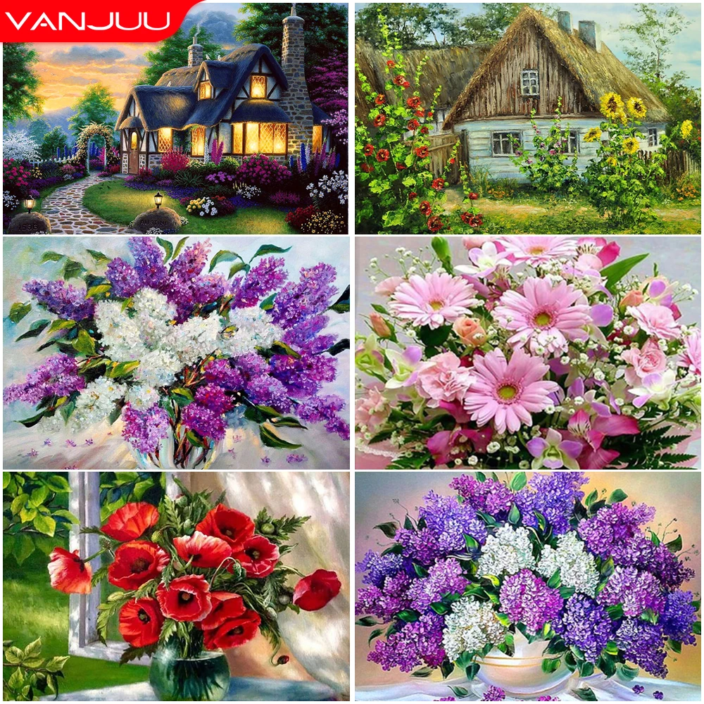 

Алмазная 5D картина с цветами, мозаика с цветами для домашнего декора