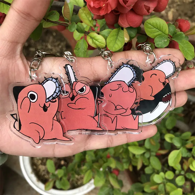 

Chainsaw Man Acrylic Keychain Anime Pochita Cosplay Two-Sided Key Chain Ring Keyring Pendant Accessories Jewelry Cartoon Gift