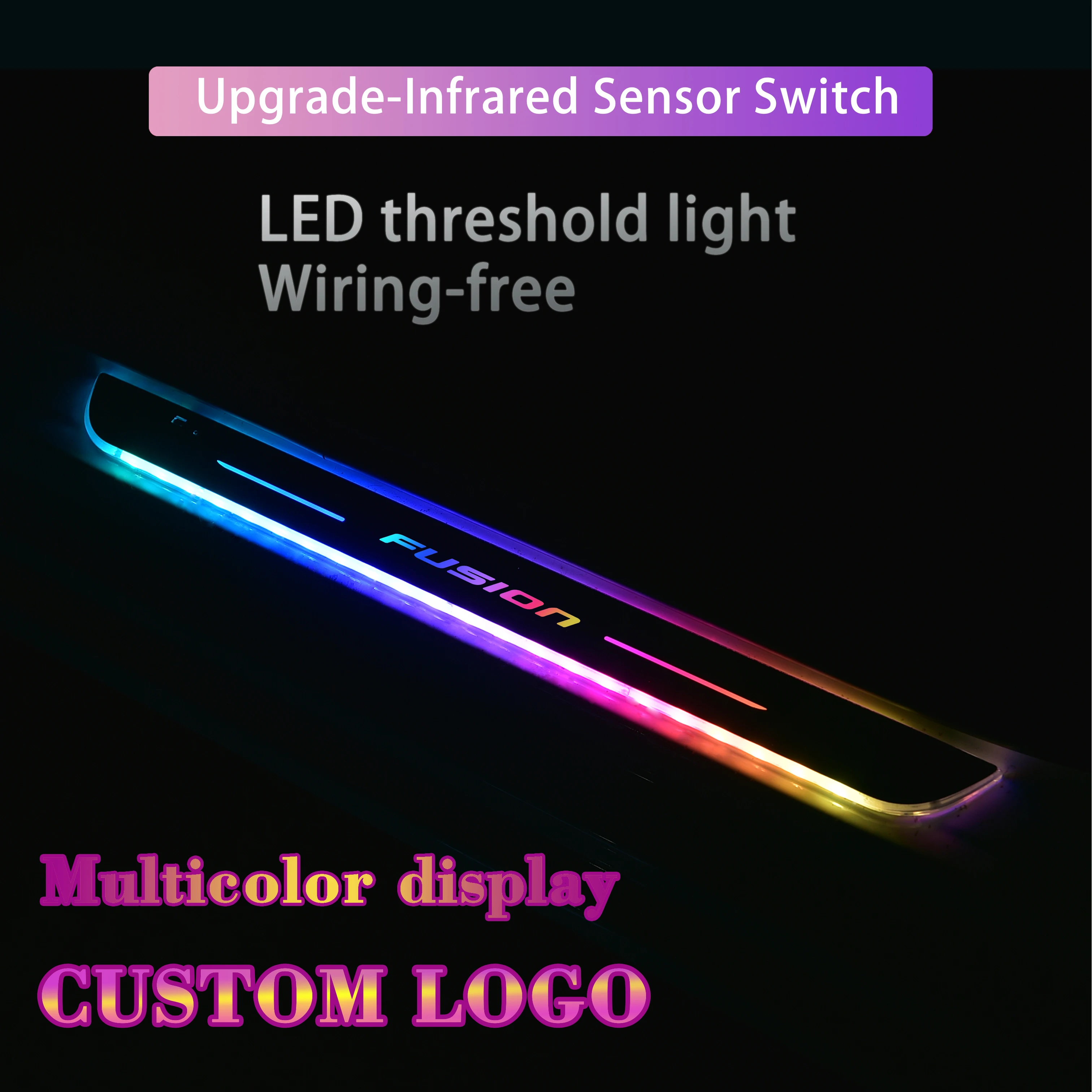 

Car Door Sill Decoration Welcome Pedal Atmosphere Styling Accessories For Ford Fusion Magnetism Car Threshold LED RGB Light