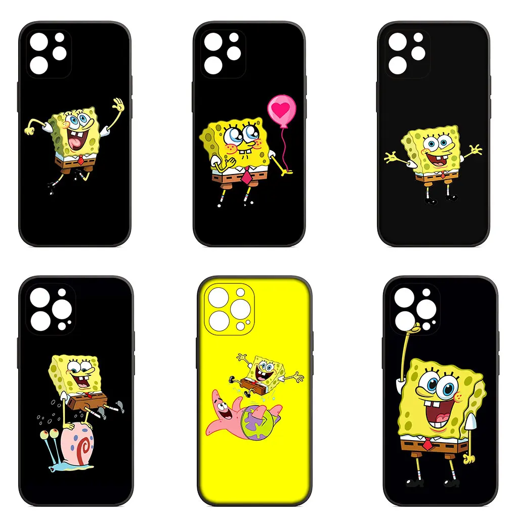 Черные S-образные штаны мягкий чехол с чехлом для телефона iPhone 14 13 12 Mini 11 Pro X XR XS Max 6