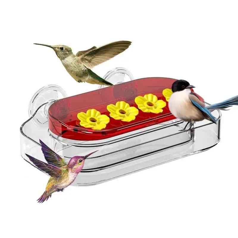 Window Hummingbird Feeder Hangable For Outdoors Easy To Install Multifunctional Bird Feeder For Pole Deck
