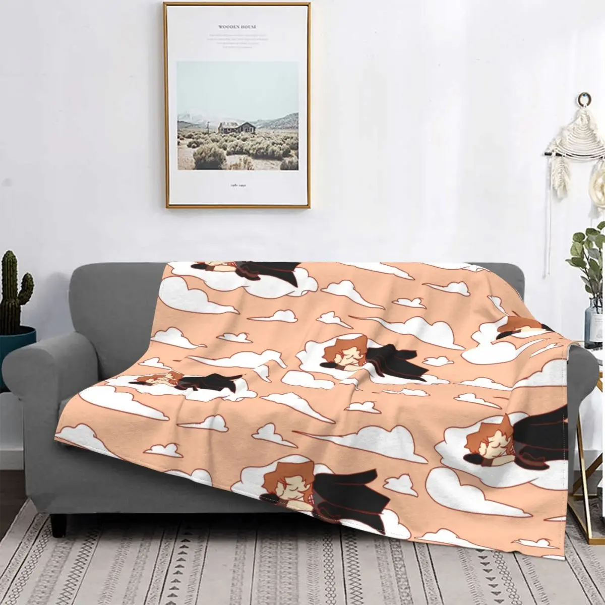 

Sleepy Chuuya Blanket Bungou Stray Dogs Anime Fleece Awesome Warm Throw Blankets for Bedding Lounge Summer