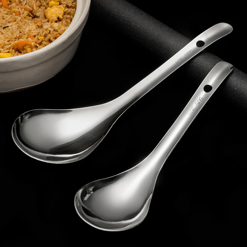 

Large Ramen Soup Ladle Rice Serving Spoon Stainless Steel Tablespoons Long Handle Tableware New Kitchen Cooking Utensils