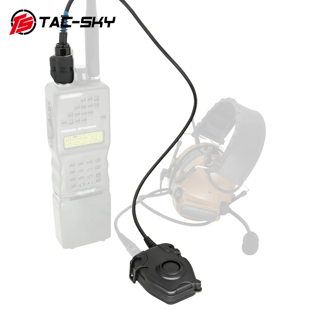 TS TAC-SKY TAC-SKY/Z-TAC Tactical Headset Civil Version 6-pin Compatible with PELTOR PTT Adapter AN/PRC 152 152A 148 PTT