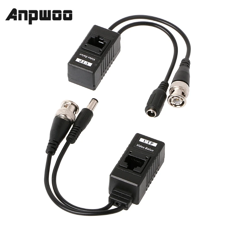 

ANPWOO BNC To RJ45 Passive Video Power + Audio Balun Transceiver For CCTV Camera