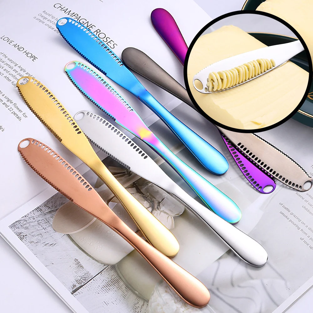 

Stainless Steel Butter Knife Cheese Dessert Knife Cutlery Toast Wipe Cream Bread Cutter Multifunction Tableware Kitchen Tools