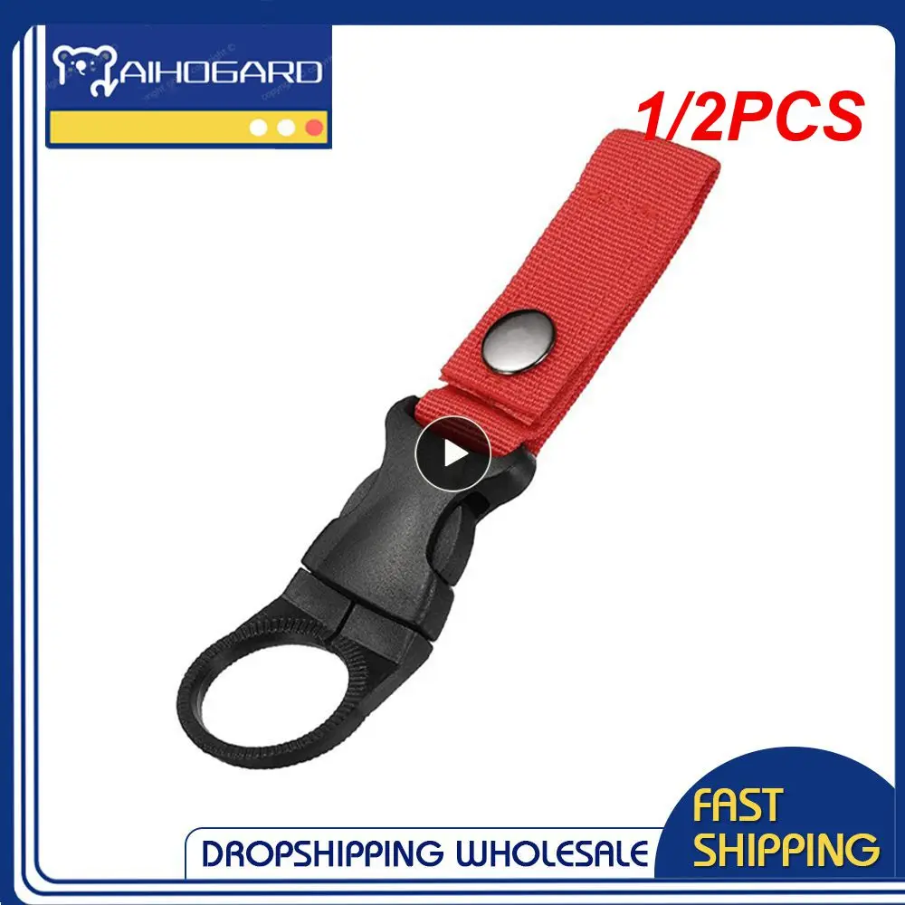 

1/2PCS clasp molle attach Buckle Holder tool webbing backpack Hanger Hook Carabiner Water Bottle clip hang camp hike outdoor