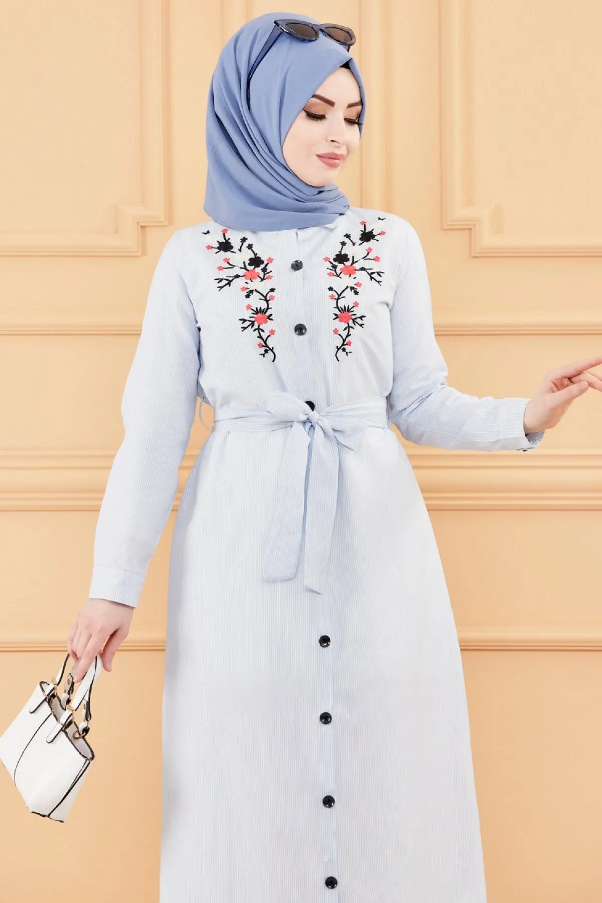TUGBA Muslim Dress Long Sleeve Floral Print muslim dress code 2021 turkish gown hijab summer