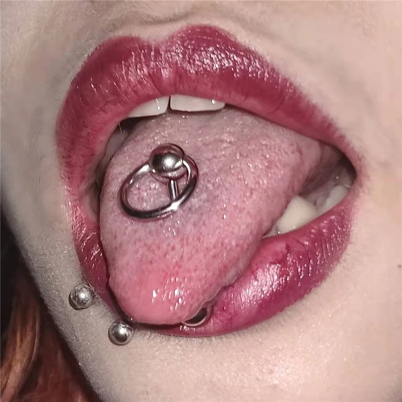 1 шт. Готический титановый гвоздик для языка круглые штанги шарики женщин и