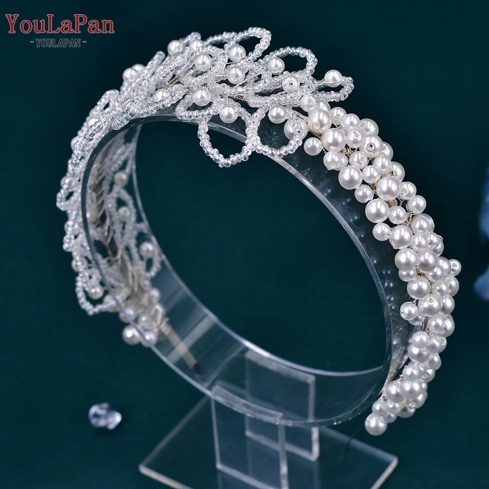 Элегантная повязка на голову YouLaPan с жемчугом для невесты свадебные аксессуары