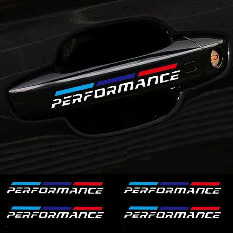 

4 шт. M Power Performance крышка кузова, дверная ручка, наклейка для Bmw E46 E53 E60 E61 E34 E70 E85 E87 E90 E83 F10 F20 F30 F35