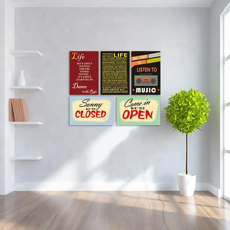 Srcsm Retro Metl Tn Sgns 12 дюймов X 8 One Of The Mny Servces Предложение Vntge Sgn Funny Wll rt nteror Decorton