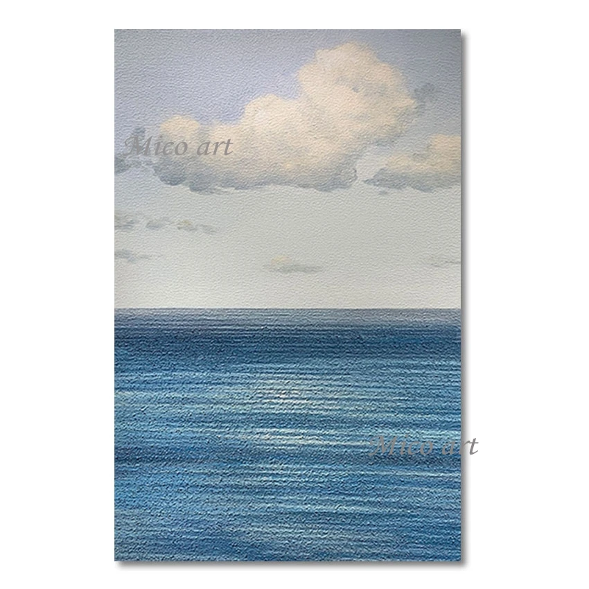 

Abstract Seascape Picture Unframed Acrylic Art Painting White Clouds Canvas Oil Painting Modern 3d Hand-painted Artwork Wall