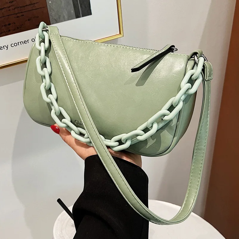 

Новинка лета 2023, маленькая квадратная сумка с акриловой цепочкой, модная Роскошная универсальная Повседневная простая сумка-мессенджер, женская сумка через плечо