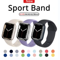 silicone strap for apple watch band 44mm 40mm 38mm 42mm 44 mm watchband smartwatch bracelet correa iwatch 3 4 5 6 se 7 45mm 41mm