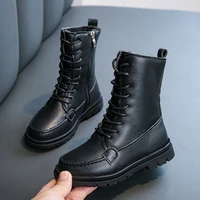 new autumn kids ankle boots boys martin boots black leather boots children casual shoes british style all match fashion kids