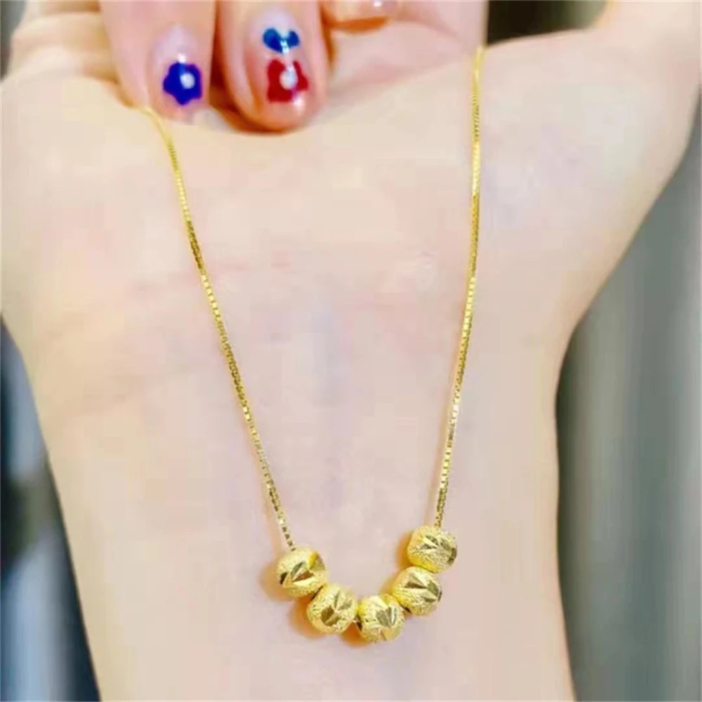 Переводное ожерелье из бисера для женщин благословение богатство удачи золотой цвет Серебряная цепочка до ключиц стандартные буддийские ю...