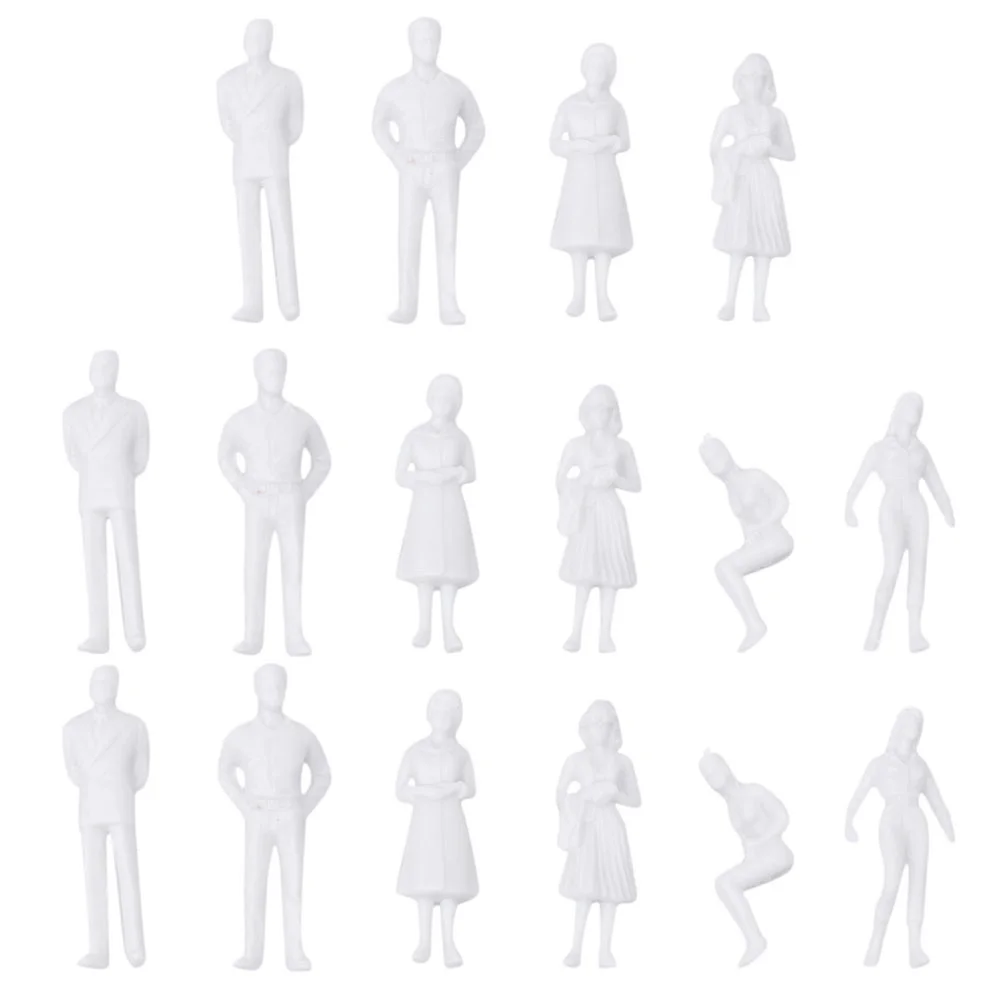 

30 Pcs Miniatures Sand Table White Villain Figures People Scale Model Layout Models Plastic