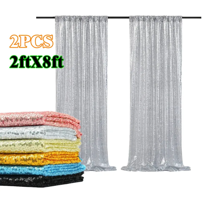 Серебристые блестящие занавески для фона прямоугольная скатерть с блестками