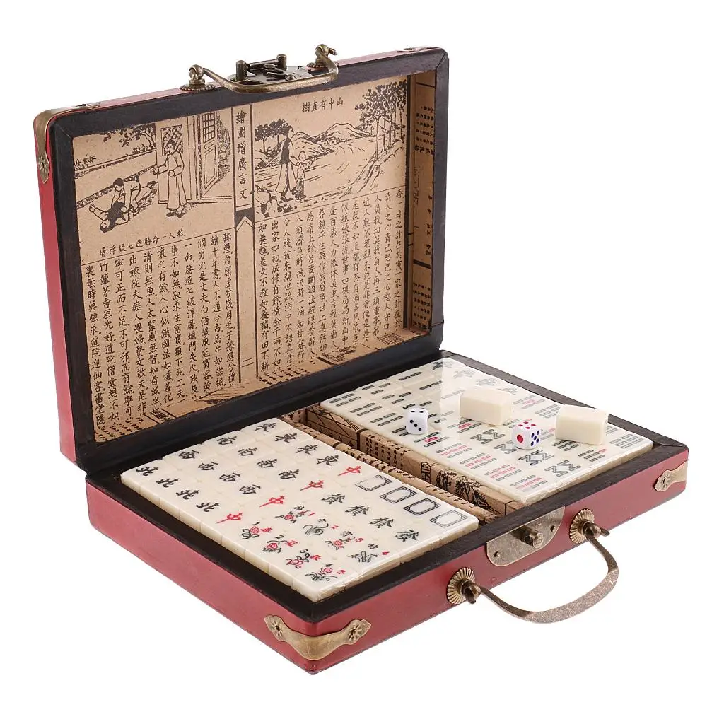 

Chinese Mahjong with Wooden Box 9 x 6 x 2 inches (23x16.2x4.5)