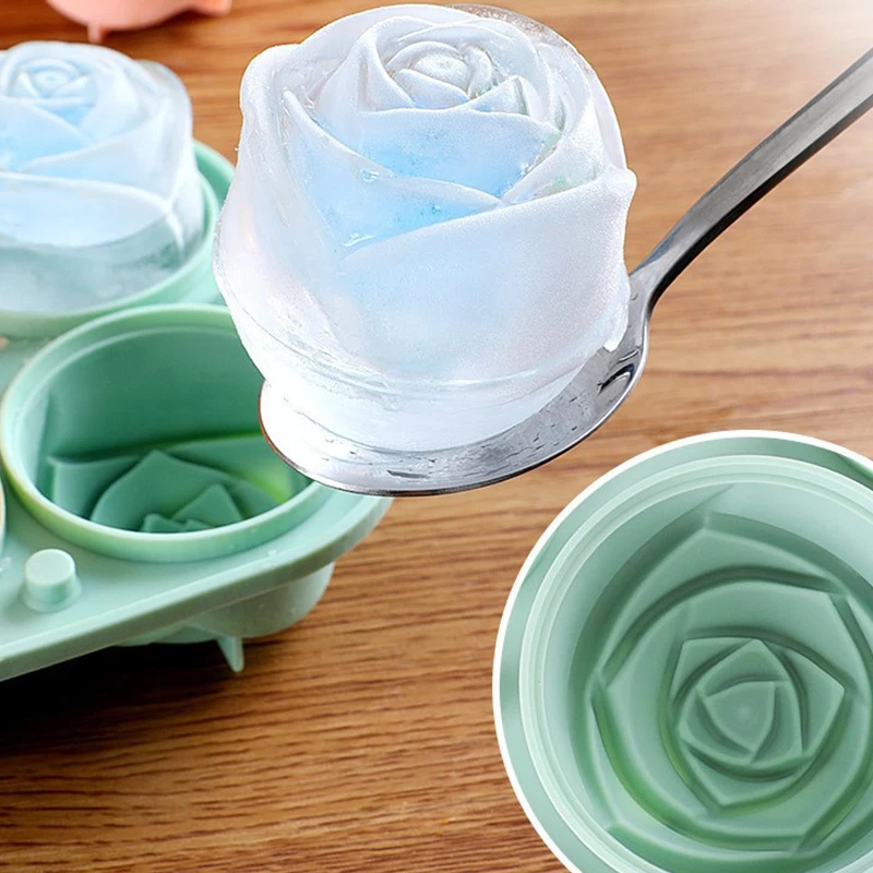 Силиконовая форма для изготовления кубиков льда 4 отверстия