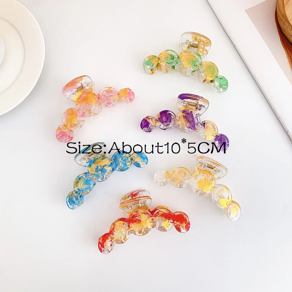 

2022 Korea-Japan 10CM Elegant Meraki Retro Painted Hairpin Back Hair Pan Shark Hair Clip Accessories Headwear