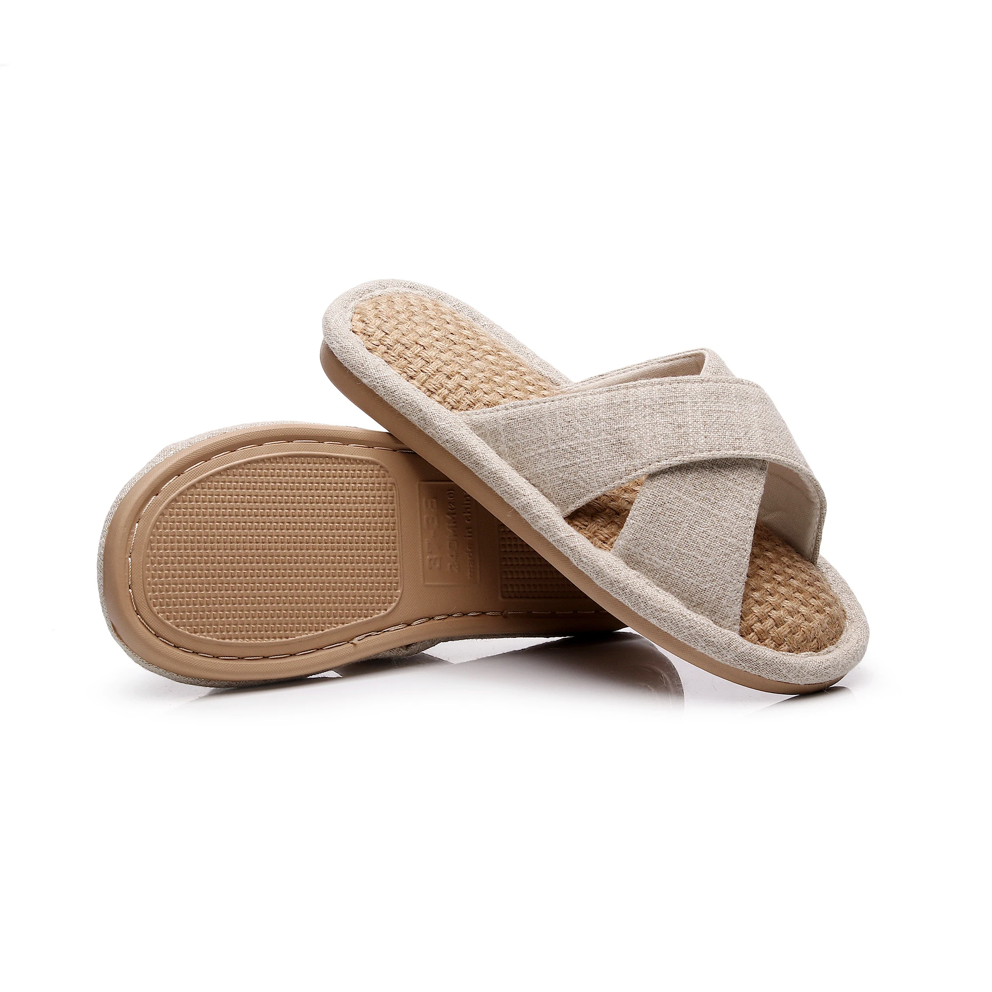 

Summer Female Sandals Flax Slippers Women Men Casual Linen Slides Multi-Style Non-Slip Flip Flops Indoor Shoes EVA Home