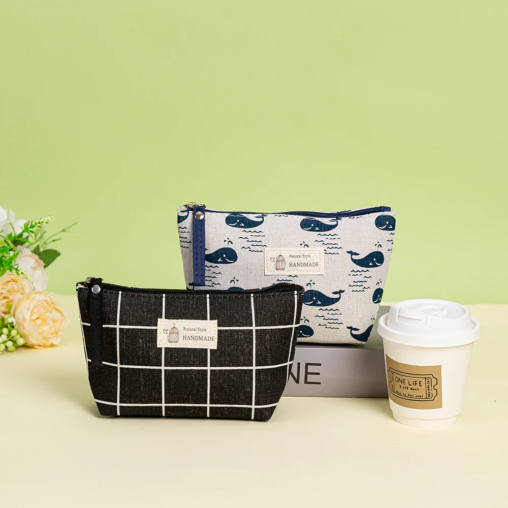 Холщовая женская косметичка портативная дорожная сумка для ухода за кожей