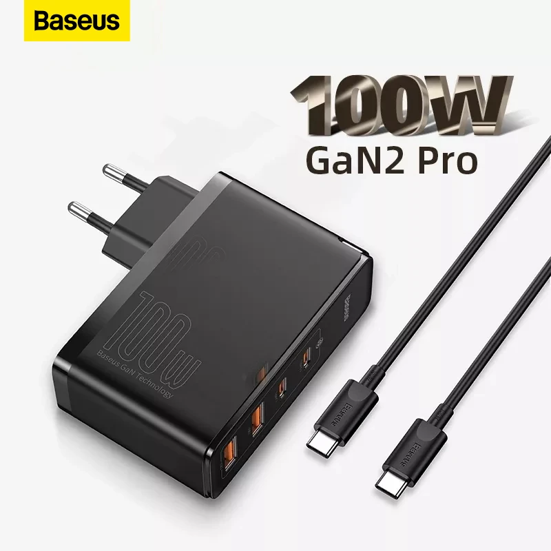 

Baseus GaN Charger 100W PD QC 4.0 3.0 USB Fast Charger Type C Quick Charging USB C Phone Charger for iPhone 12 Pro Max Macbook