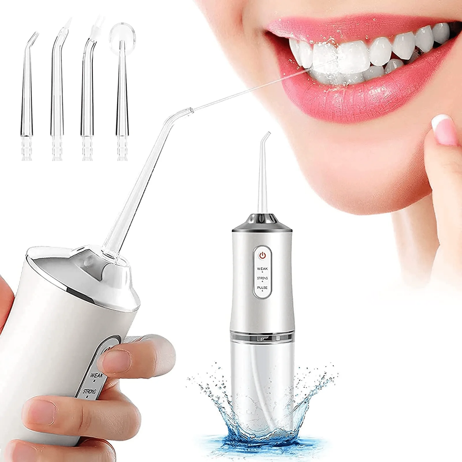

Water Flosser for Teeth Cordless Water Flossers Dental Oral Irrigator with DIY Mode 4 Jet Tips, IPX7 Waterproof,Portable and Rec