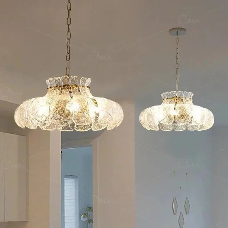 Ледяная таяющая Цветочная Ретро французская Роскошная Подвесная лампа для