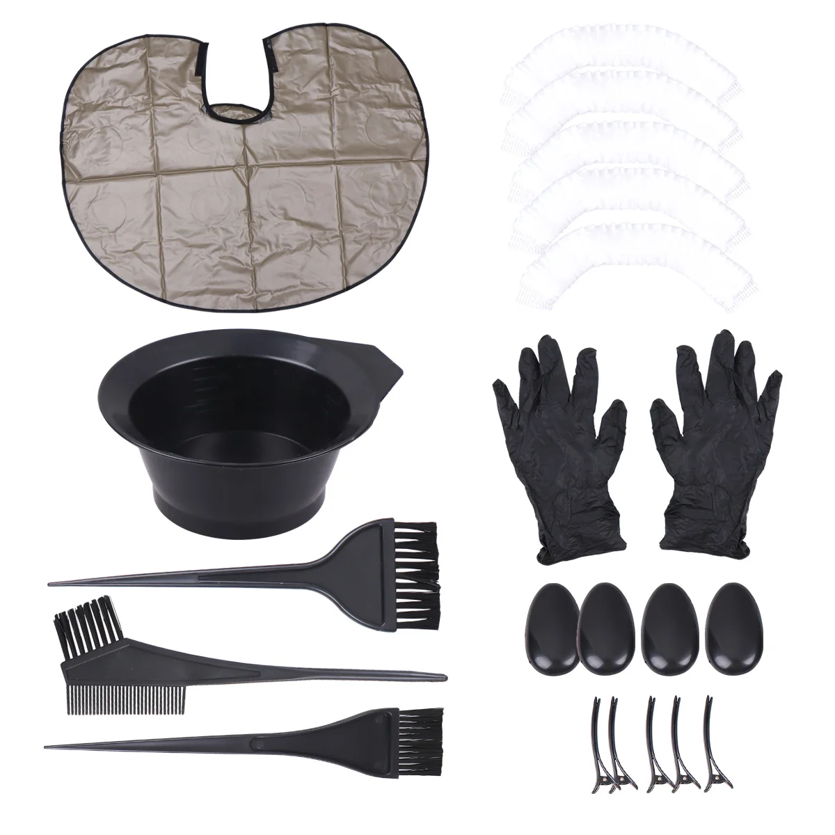 

Hair Treatment Kit DIY Dye Latex Outfit Dyeing Bowl Gloves Disposable Color Brush