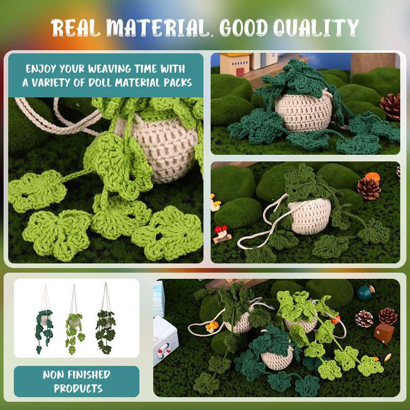 Новинка набор ручной вязки милых растений в горшках вязаный крючком ручная