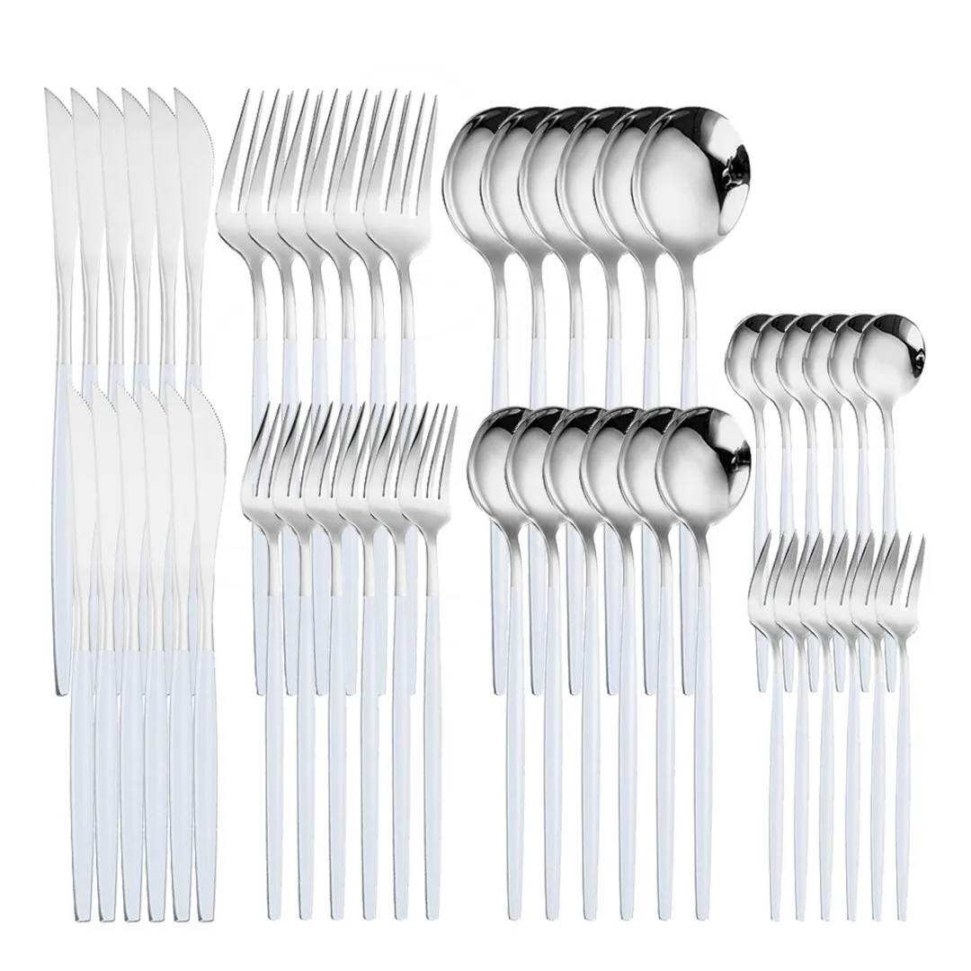 

Столовая посуда из нержавеющей стали, ножи, ложки, вилка для фруктов, Кухонное серебро, набор посуды, Прямая поставка, 48 шт.