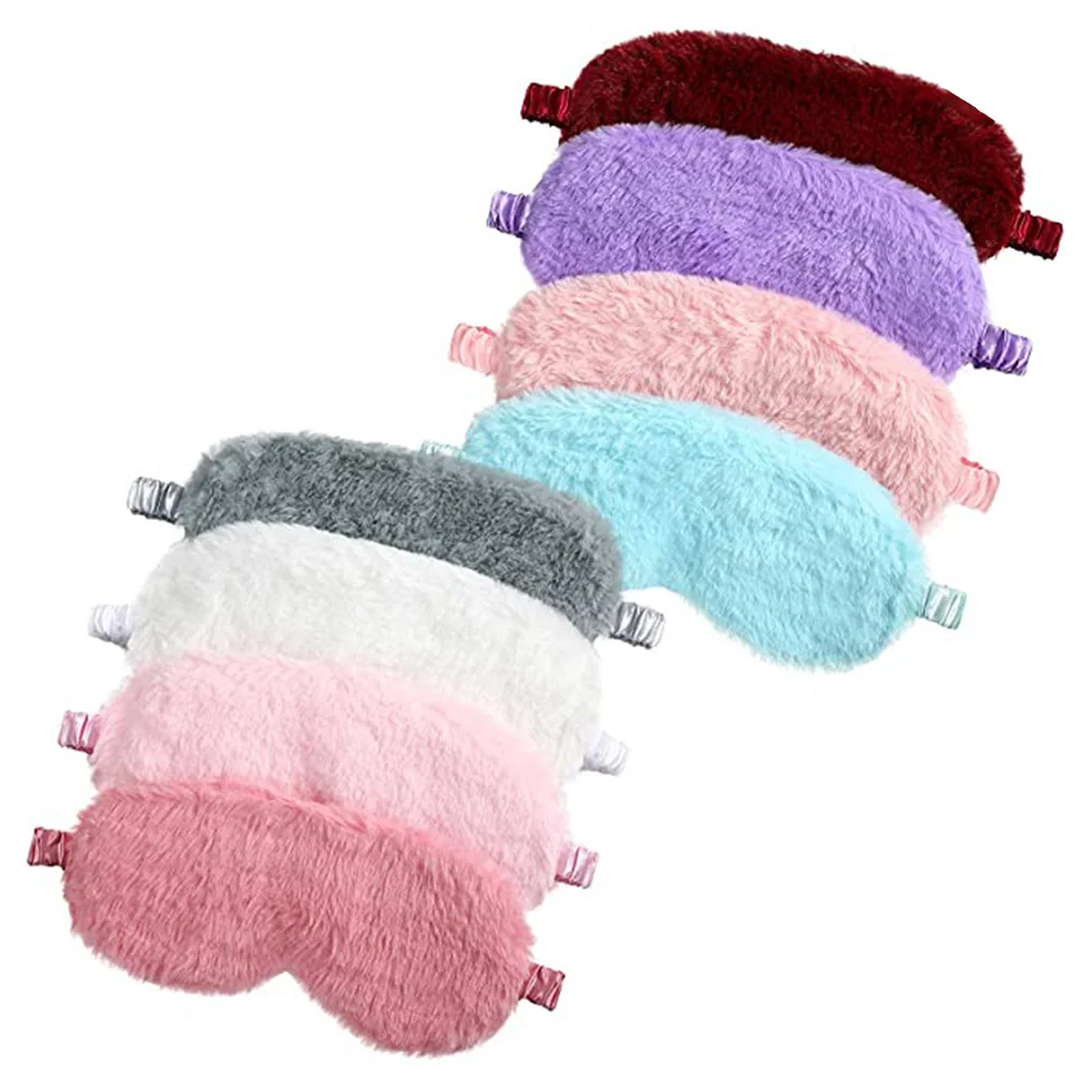 

8 Pcs Sleep Masks Women Fluffy Eye Cover Kids Skin Friendly Lightproof Plush Covers Sleeping Breathable Patches Child