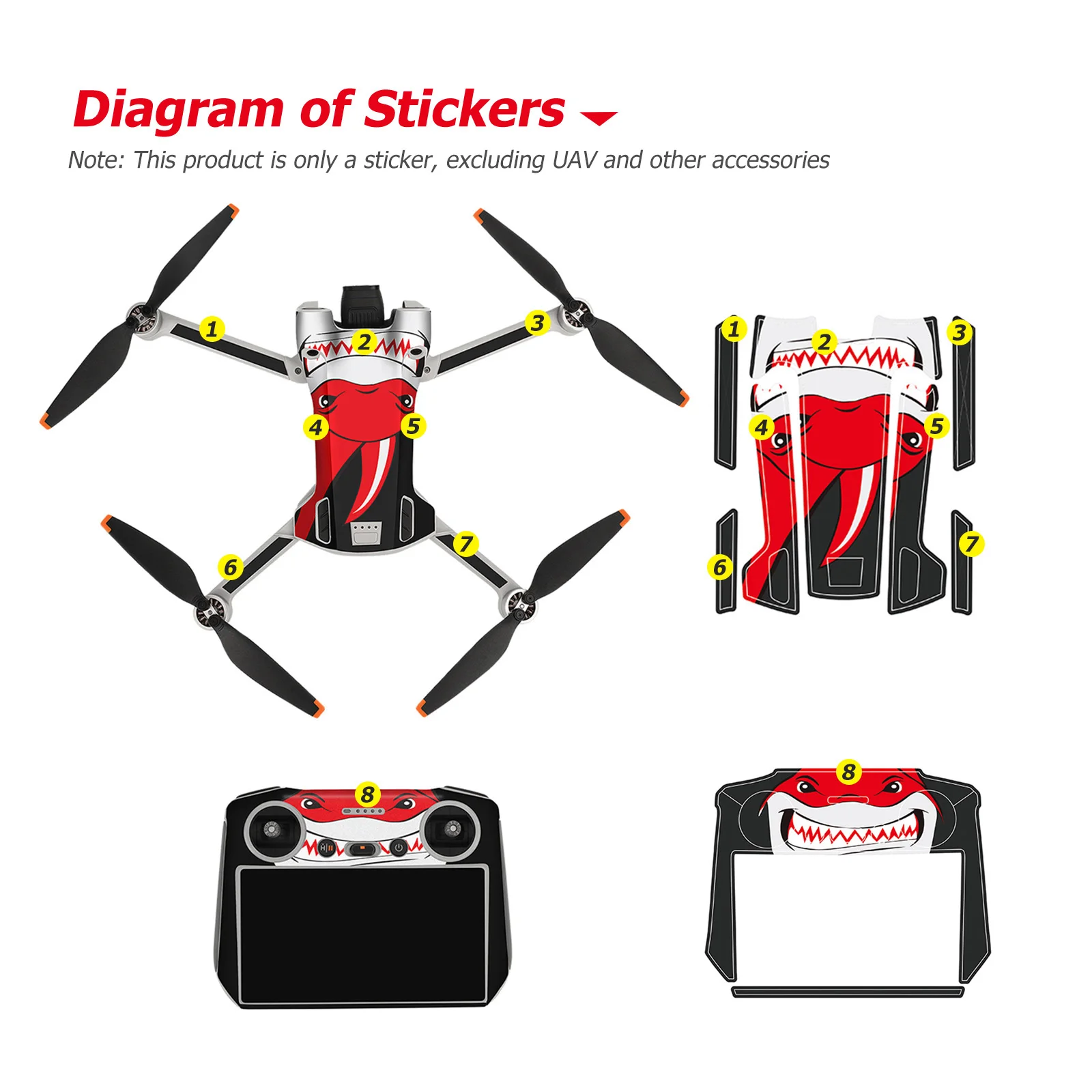 

PVC Stickers for DJI Mini 3 Pro Skin Scratch Resistant Waterproof for DJI RC Remote Control Sticker Accessories Cool PVC Skins