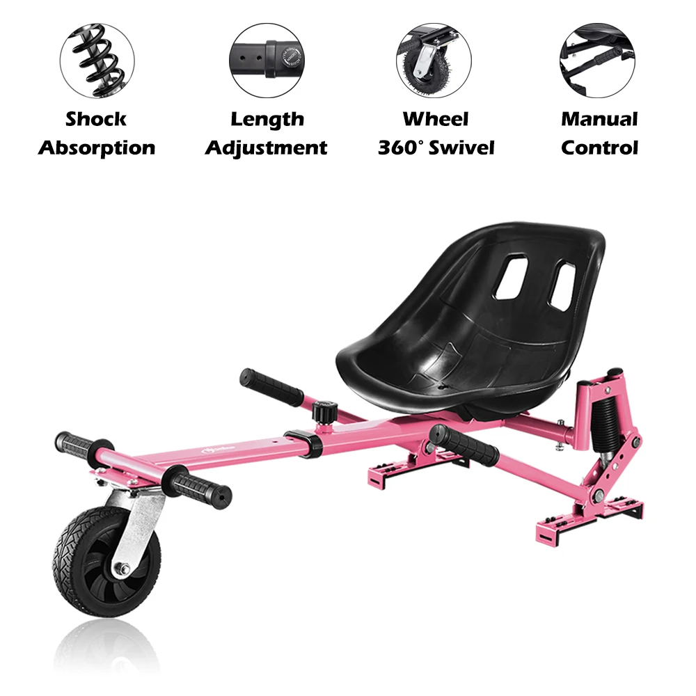 Pink Upgrade Hoverboard Go Kart Seat Attachment, Hover Go Kart, Conversion Kit, Hoverboard Go Cart Accessories, Heavy Duty Frame